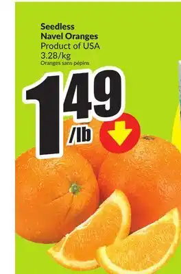 FreshCo Seedless Navel Oranges Product of USA 3.28/lb offer