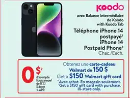 Walmart iPhone 14 Postpaid Phone offer