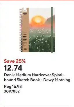 Staples Denik Medium Hardcover Spiralbound Sketch Book - Dewy Morning offer