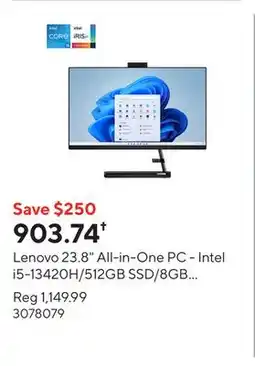 Staples Lenovo 23.8 All-in-One PC - Intel i5-13420H/512GB SSD/8GB RAM/Windows 11 offer