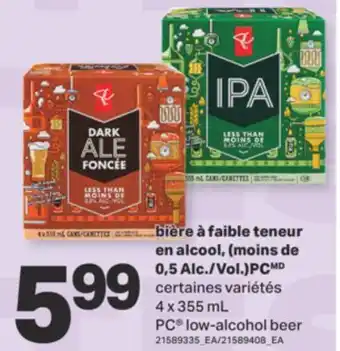 L'Intermarché BIÈRE À FAIBLE TENEUR EN ALCOOL, (MOINS DE 0,5 ALC./VOL.) 4 x 355 mL offer