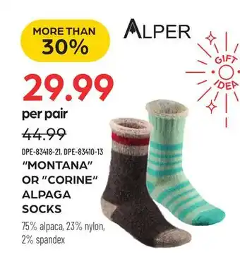 Pronature ALPER MONTANA OR CORINE ALPAGA SOCKS offer