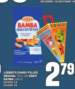 Loblaws LIEBER'S CANDY FILLED DREIDEL 70G OR OSEM BAMBA 100G offer