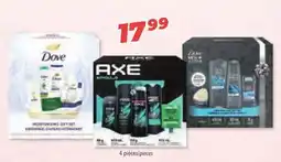 Familiprix AXE, DOVE OR DOVE MEN CARE, 4 pieces offer