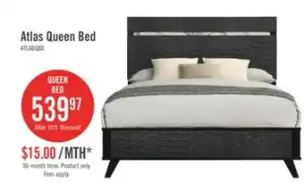 The Brick Atlas Panel Bed with Headboard & Frame, Mid-Century Modern, Black - Queen Size offer