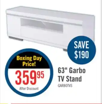 The Brick Garbo 63 Modern TV Stand with Storage and Cable Management for TVs up to 70- White offer