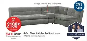 The Brick Plaza 4-Piece Modular Sectional - Grey offer