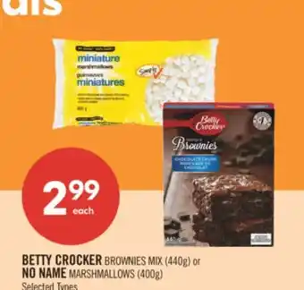 Shoppers Drug Mart BETTY CROCKER BROWNIES MIX (440g) or NO NAME MARSHMALLOWS (400g) offer