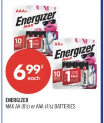 Shoppers Drug Mart ENERGIZER MAX AA (8's) or AAA (4's) BATTERIES offer