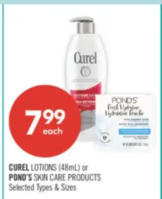 Shoppers Drug Mart CUREL LOTIONS (48mL) or POND'S SKIN CARE PRODUCTS offer