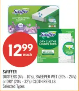 Shoppers Drug Mart SWIFFER DUSTERS (6's - 10's), SWEEPER WET (20's - 24's) or DRY (20's - 32's) CLOTH REFILLS offer