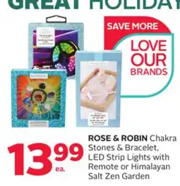 Rexall ROSE & ROBIN Chakra Stones & Bracelet, LED Strip Lights with Remote or Himalayan Salt Zen Garden offer