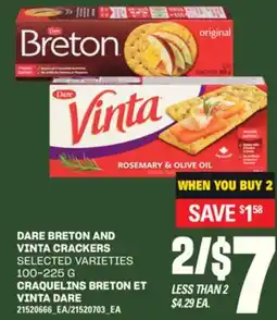 Independent City Market DARE BRETON AND VINTA CRACKERS, 100-225 G offer