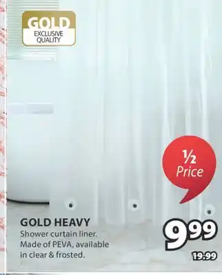 JYSK GOLD HEAVY Shower curtain liner offer