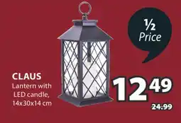 JYSK CLAUS Lantern with LED candle offer