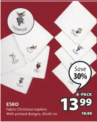 JYSK ESKO Fabric Christmas napkins offer