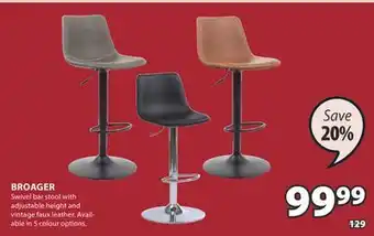 JYSK BROAGER Swivel bar stool offer