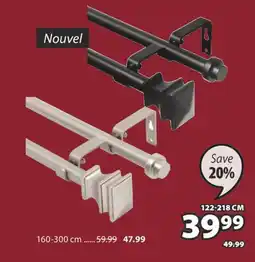 JYSK Nouvel Double Curtain Rod Kit offer