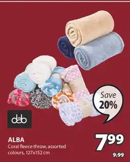 JYSK ALBA Coral fleece throw offer