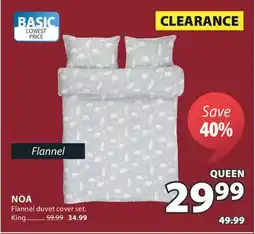 JYSK NOA Flannel duvet cover set offer