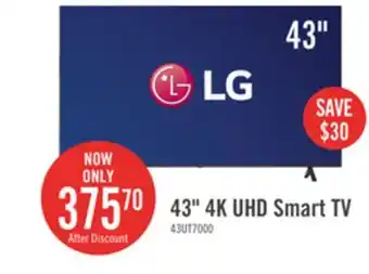 The Brick LG 43 4K UHD HDR10 Pro HGiG webOS Smart TV (43UT7000PUA) offer