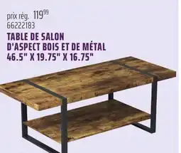 Gagnon - La Grande Quincaillerie TABLE DE SALON D'ASPECT BOIS ET DE MÉTAL 46.5 X 19.75 X 16.75 offer