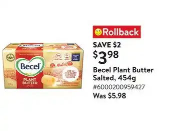 Walmart Becel Plant Butter Salted, 454g offer