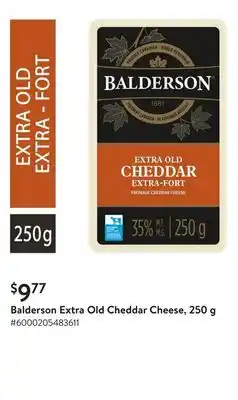 Walmart Balderson Extra Old Cheddar Cheese, 250 g offer