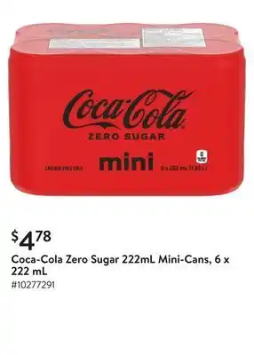 Walmart Coca-Cola Zero Sugar 222mL Mini-Cans, 6 x 222 mL offer