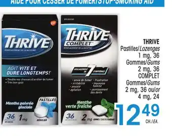 Uniprix THRIVE Pastilles/Lozenges 1 mg, Gommes/Gums, Gommes/Gums 2 mg, COMPLET Gommes/Gums 2 mg, 4 mg offer