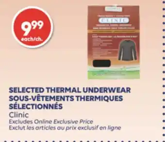 Wellwise by Shoppers SOUS-VÊTEMENTS THERMIQUES SÉLECTIONNÉS Clinic offer