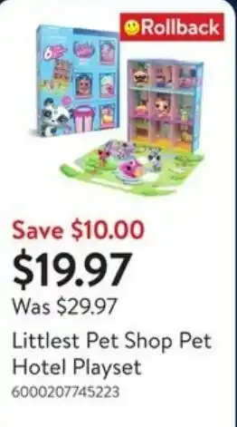 Walmart Littlest Pet Shop Pet Hotel Playset offer