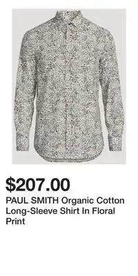 Holt Renfrew PAUL SMITH Organic Cotton Long-Sleeve Shirt In Floral Print offer