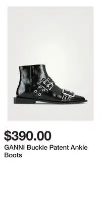 Holt Renfrew GANNI Buckle Patent Ankle Boots offer