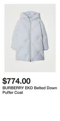 Holt Renfrew BURBERRY EKD Belted Down Puffer Coat offer