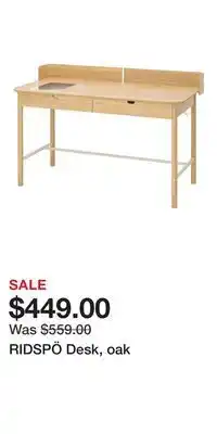 IKEA RIDSPÖ Desk, oak offer