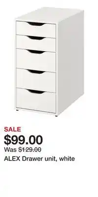 IKEA ALEX Drawer unit, white offer