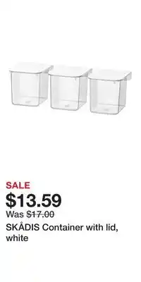 IKEA SKÅDIS Container with lid, white offer