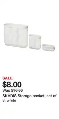 IKEA SKÅDIS Storage basket, set of 3, white offer