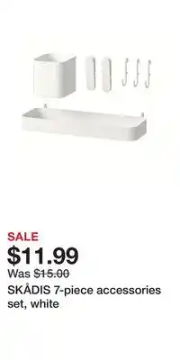 IKEA SKÅDIS 7-piece accessories set, white offer