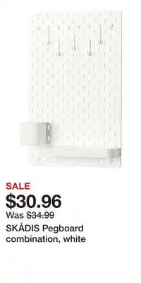 IKEA SKÅDIS Pegboard combination, white offer