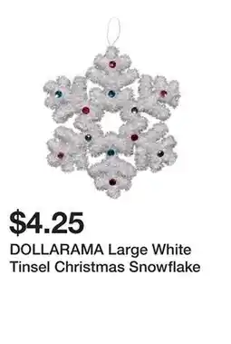 Dollarama DOLLARAMA Large White Tinsel Christmas Snowflake offer