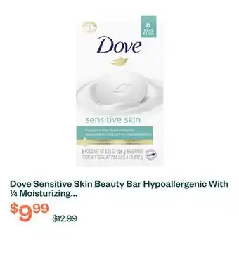 Voilà Dove Sensitive Skin Beauty Bar Hypoallergenic With ¼ Moisturizing Cream 106 g 6ct offer