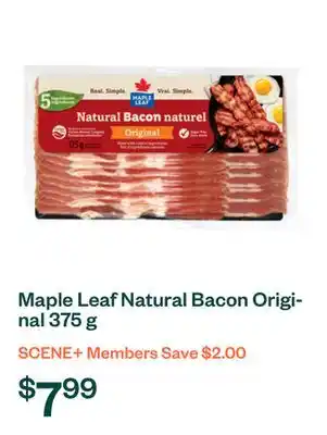 Voilà Maple Leaf Natural Bacon Original 375 g offer