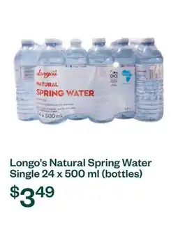 Voilà Longo's Natural Spring Water Single 24 x 500 ml (bottles) offer