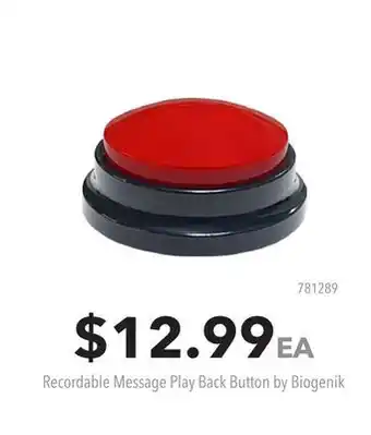 GameStop Recordable Message Play Back Button by Biogenik offer