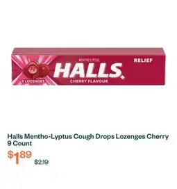 Voilà Halls Mentho-Lyptus Cough Drops Lozenges Cherry 9 Count offer