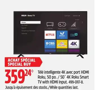 Canadian Tire RCA 50 4K Roku Smart TV with HDMI Input offer