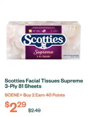 Voilà Scotties Facial Tissues Supreme 3-Ply 81 Sheets offer