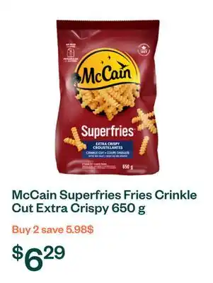 Voilà McCain Superfries Fries Crinkle Cut Extra Crispy 650 g offer